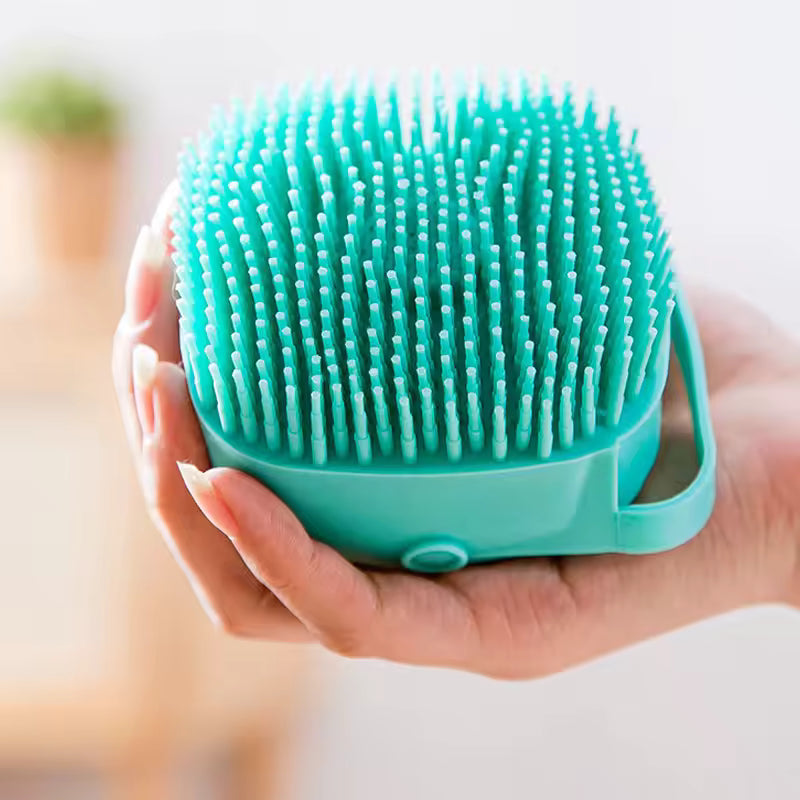 Dog & Cat Bath Brush | Silicone Shampoo Dispenser & Massager