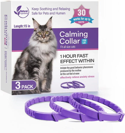 Pet Calming Collars - 3/4 Pack Anxiety Relief for Dogs & Cats