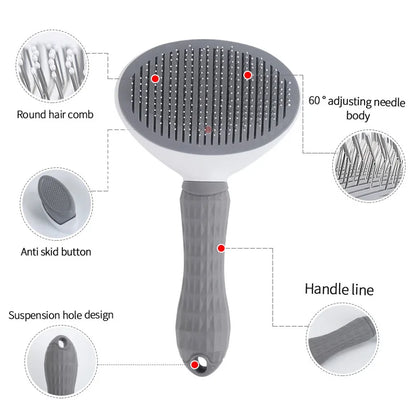 Pet Hair Brush: Stainless Steel Comb for Dogs & Cats