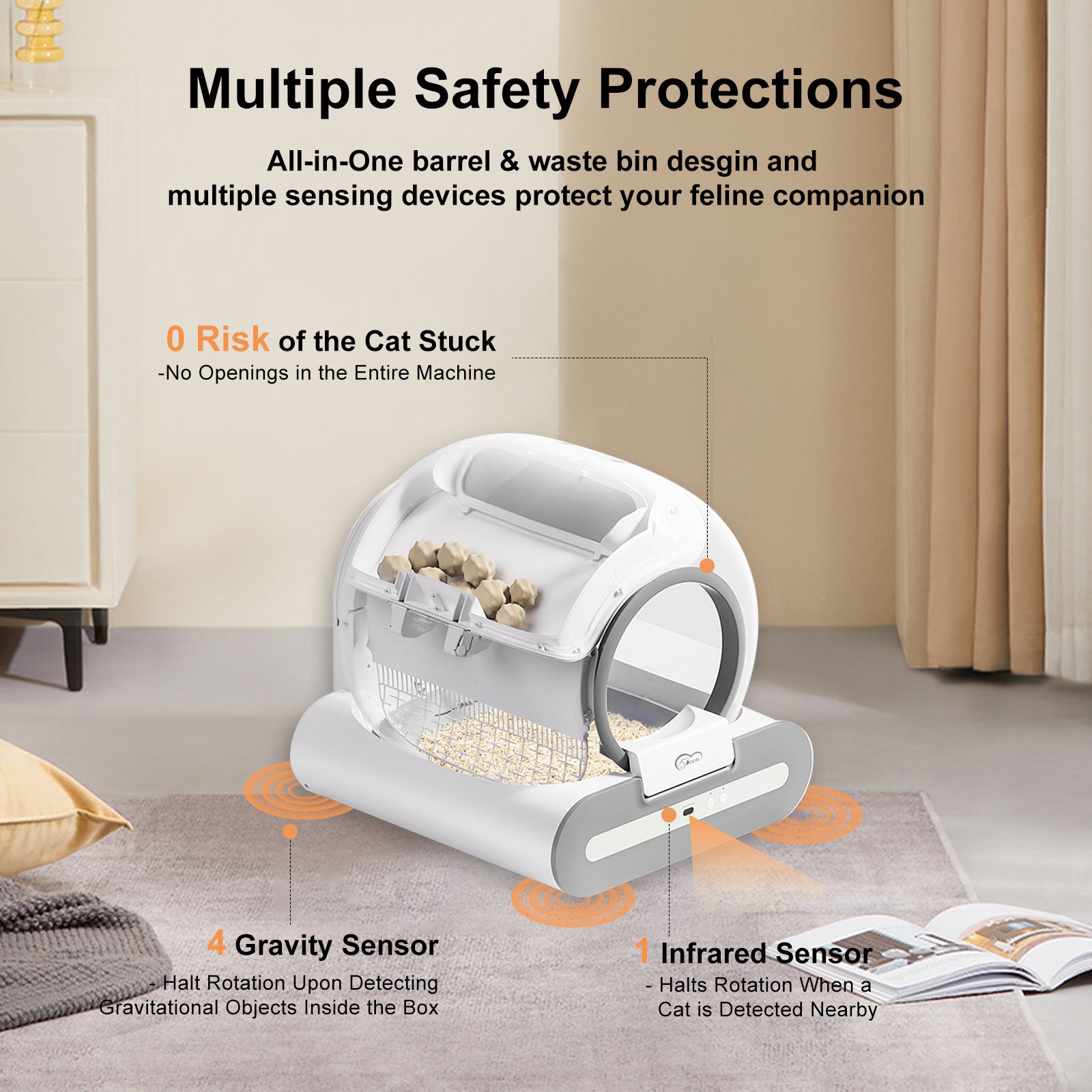 Automatic Cat Litter Box - Self Cleaning & App Controlled