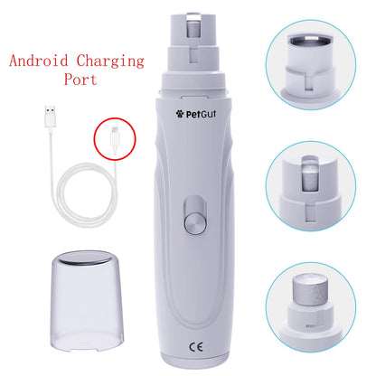 Electric Dog Nail Grinder - Quiet USB Rechargeable Pet Trimmer
