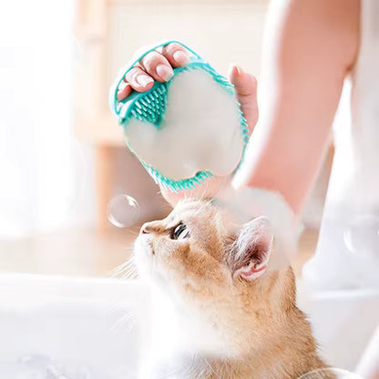 Dog & Cat Bath Brush | Silicone Shampoo Dispenser & Massager