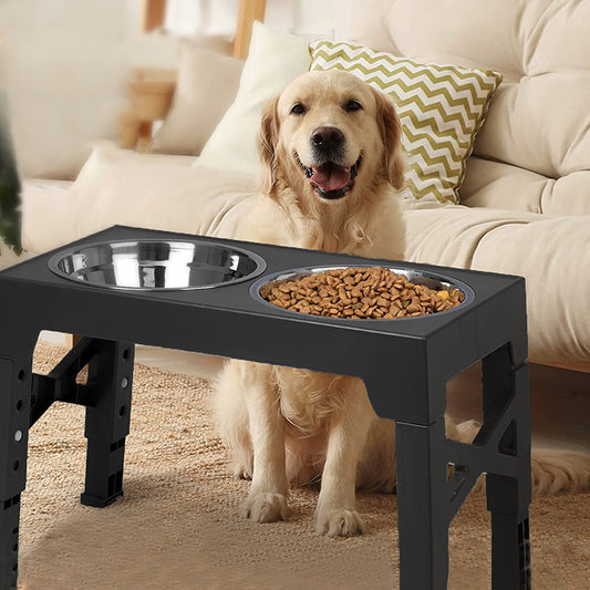 Elevated Dog Feeder | Adjustable Stand & Double Steel Bowls