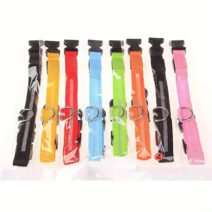 LED Dog Collar Light Up Safety Night Walking Flashing Glow