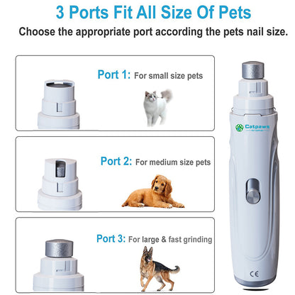 Electric Dog Nail Grinder - Quiet USB Rechargeable Pet Trimmer
