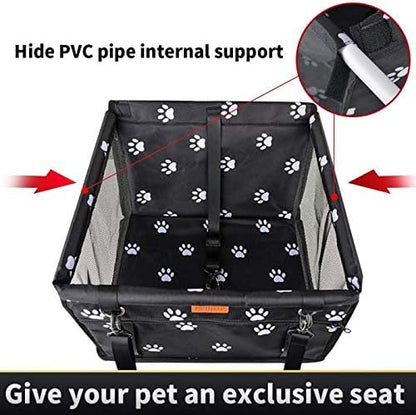Dog Car Seat Booster with Safety Belt | Waterproof & Foldable